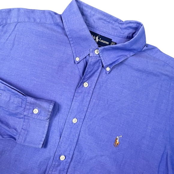 Ralph Lauren Other - Ralph Lauren Men's Yarmouth 100% Cotton Pinpoint Oxford 17 1/2-34 Blue Shirt EUC